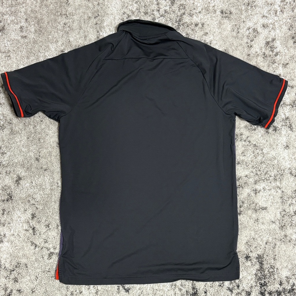 Adidas Men's Polo Shirt in Black and Purple with Red Accents - Picture 3 of 3